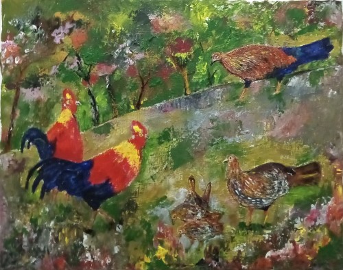 Sri Lankan Jungle Fowl Family