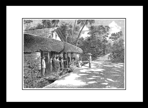 Villege scene in early Ceylon