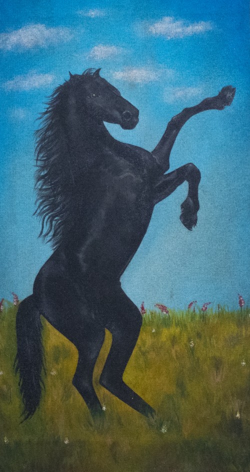 Standing horse black