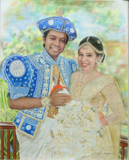 Colour pencil portraitweddA3-39