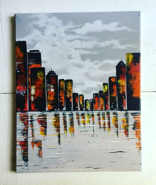 Cityscape with pallet