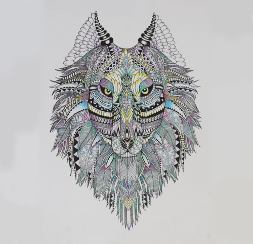 Wolf Mandala Art