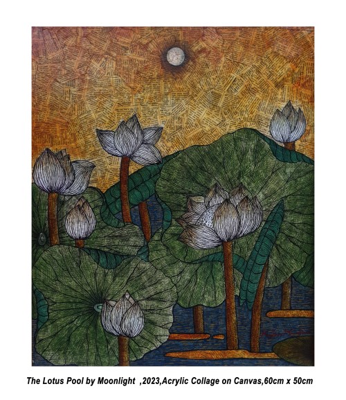 The Lotus Pool by Moonlight