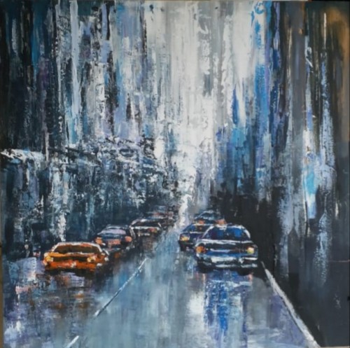 Abstract city painting