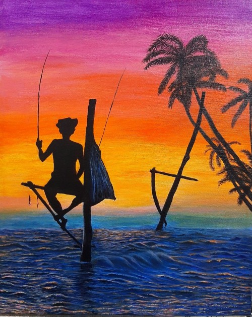 Stilt Fishing in Sri Lanka