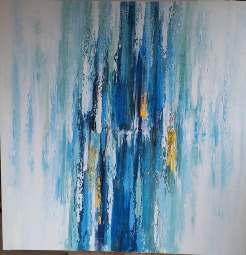 Abstract waterfall painting