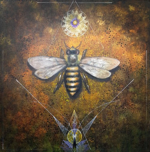 Bee in a Geometric Composition
