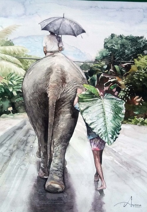 The elephant and the rain.