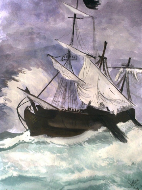 The ship in a hurricane