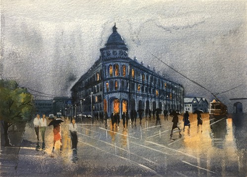 Gaffoor Building on a Rainy day