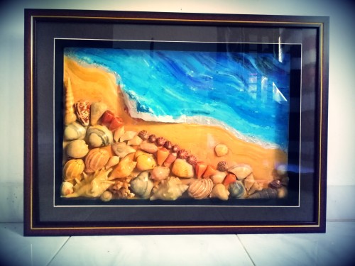 3D art work with sea shells