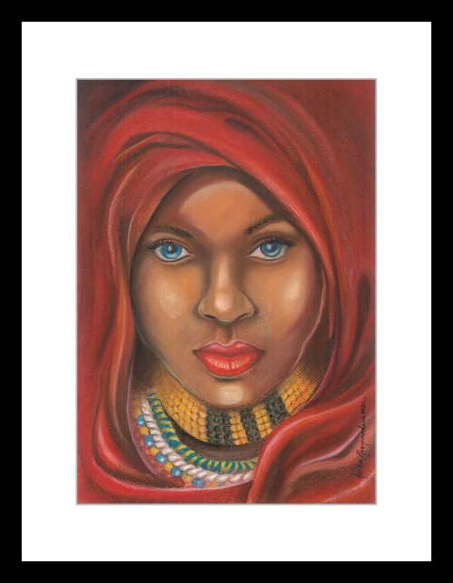 African Tribal Woman in Red