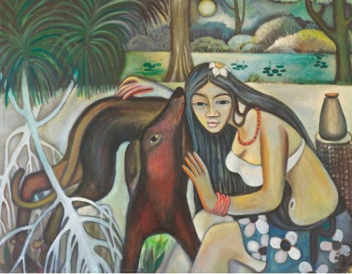 Girl with Dog