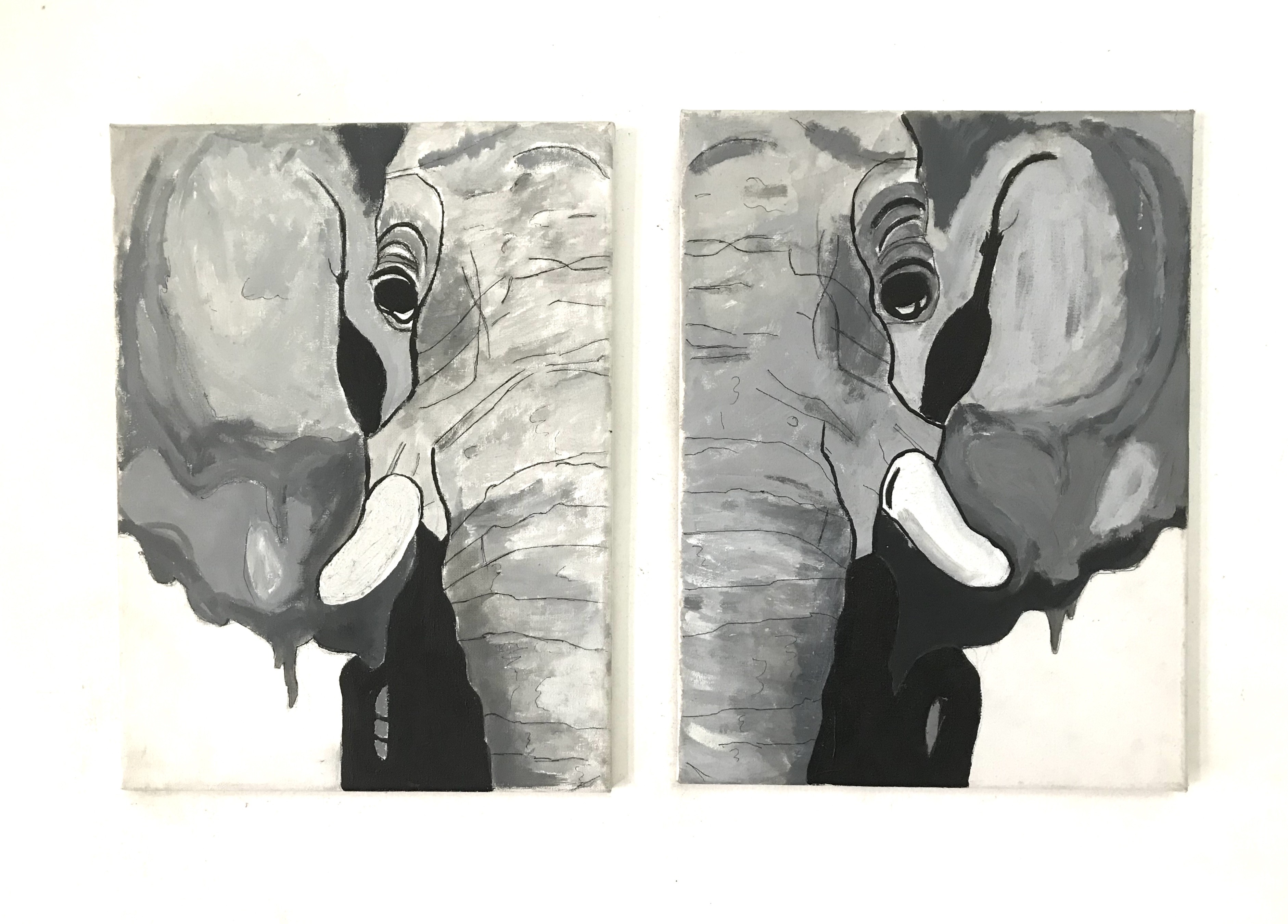 Elephant Painting by Leyana Dabare