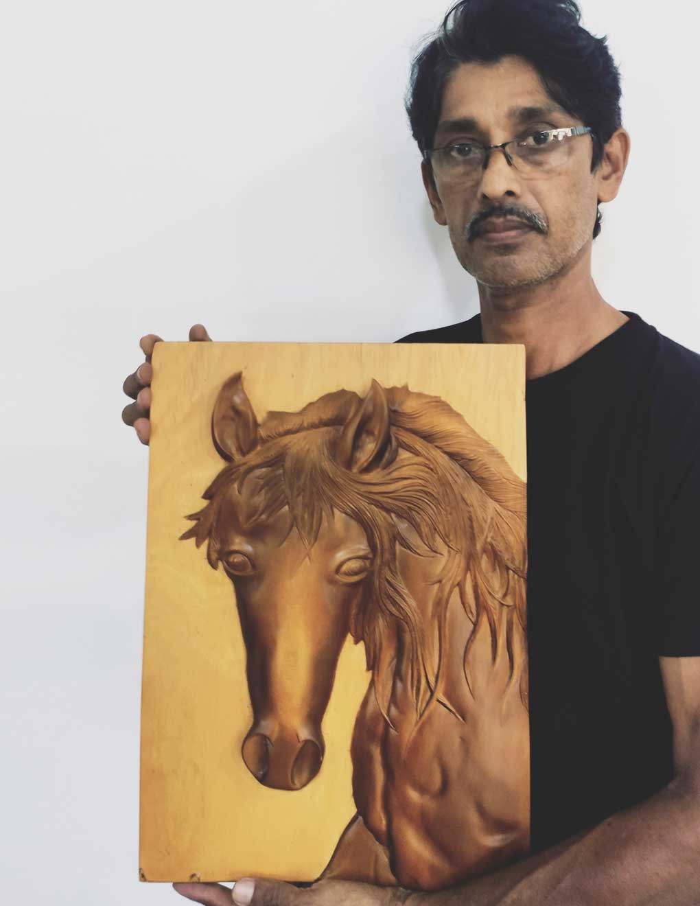 Victorious Horse Wooden Carving by Widalath Arachchilage Jayathilaka