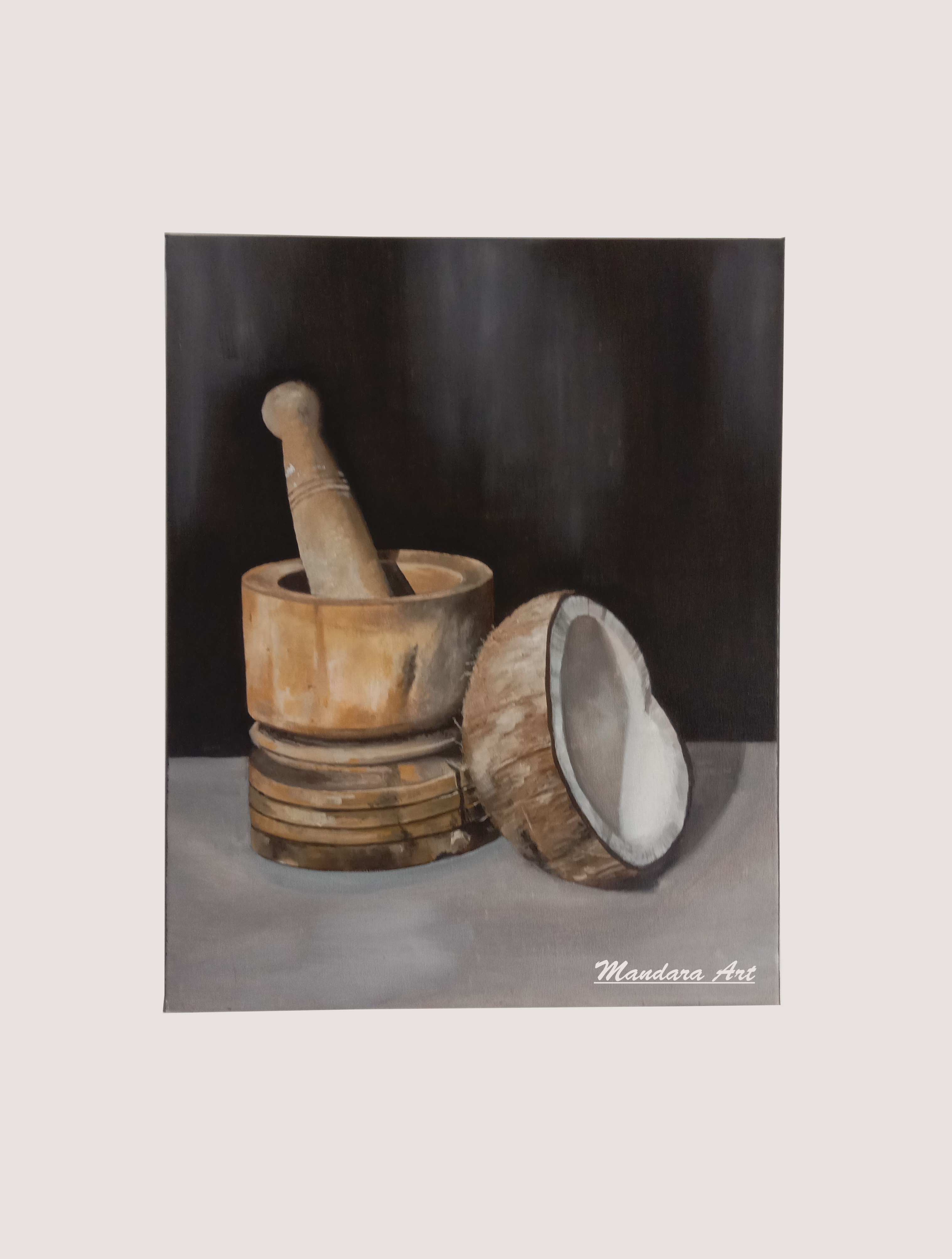 Coconut and mortar - Still Life by Sadeera Mandara