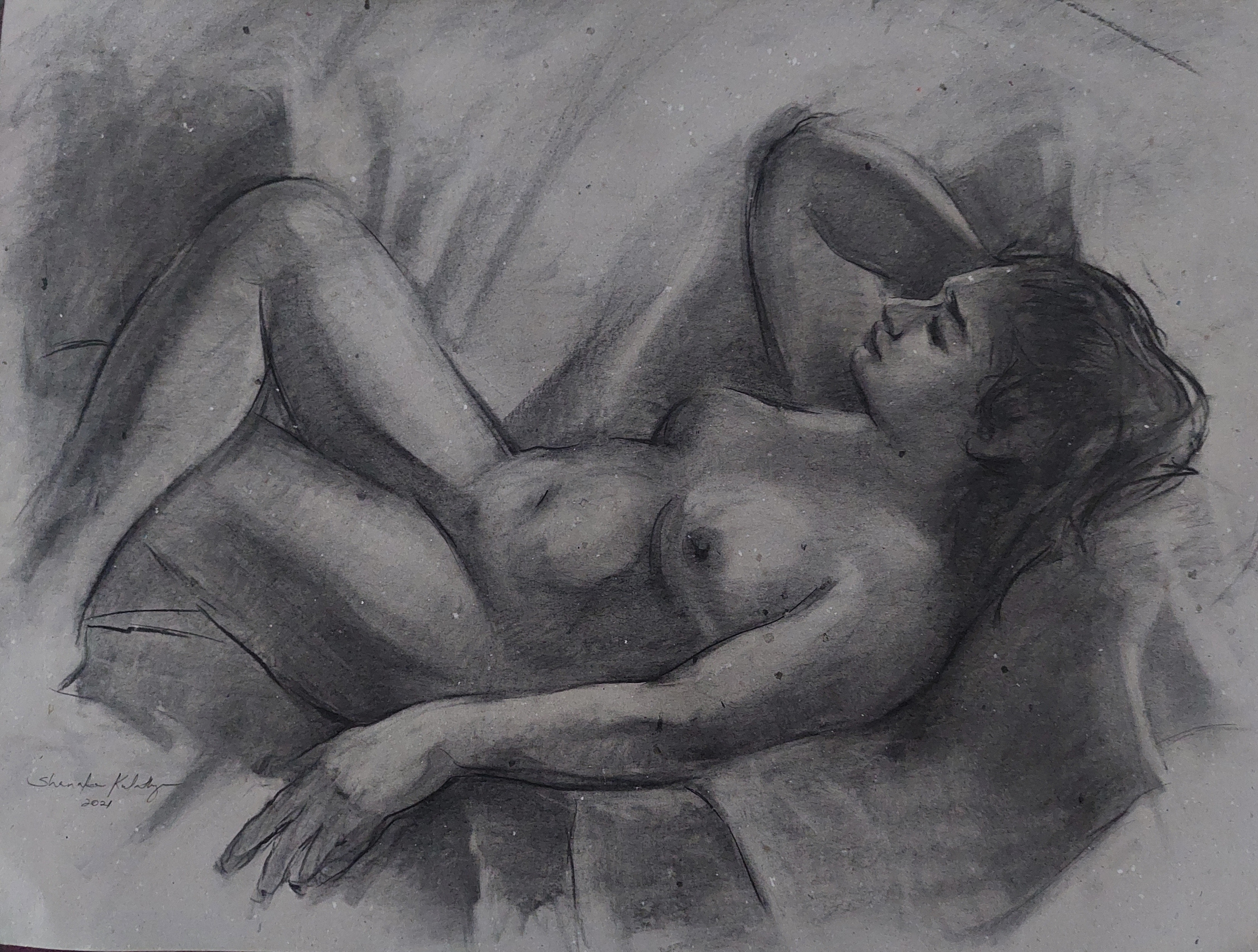 reclining nude by Shanaka Kulathunga