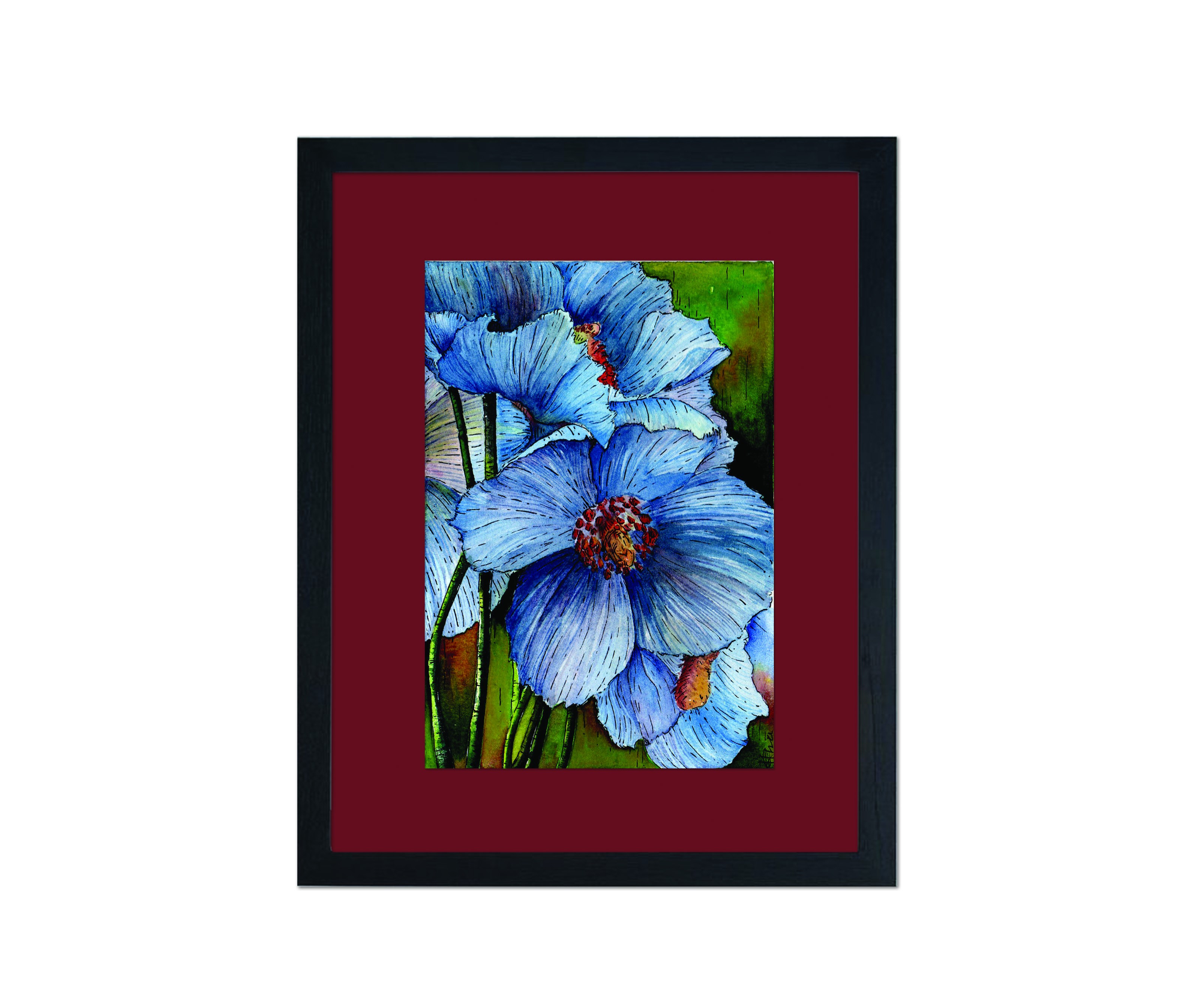 Blue Poppy Flowers by Kethmin Dilshan