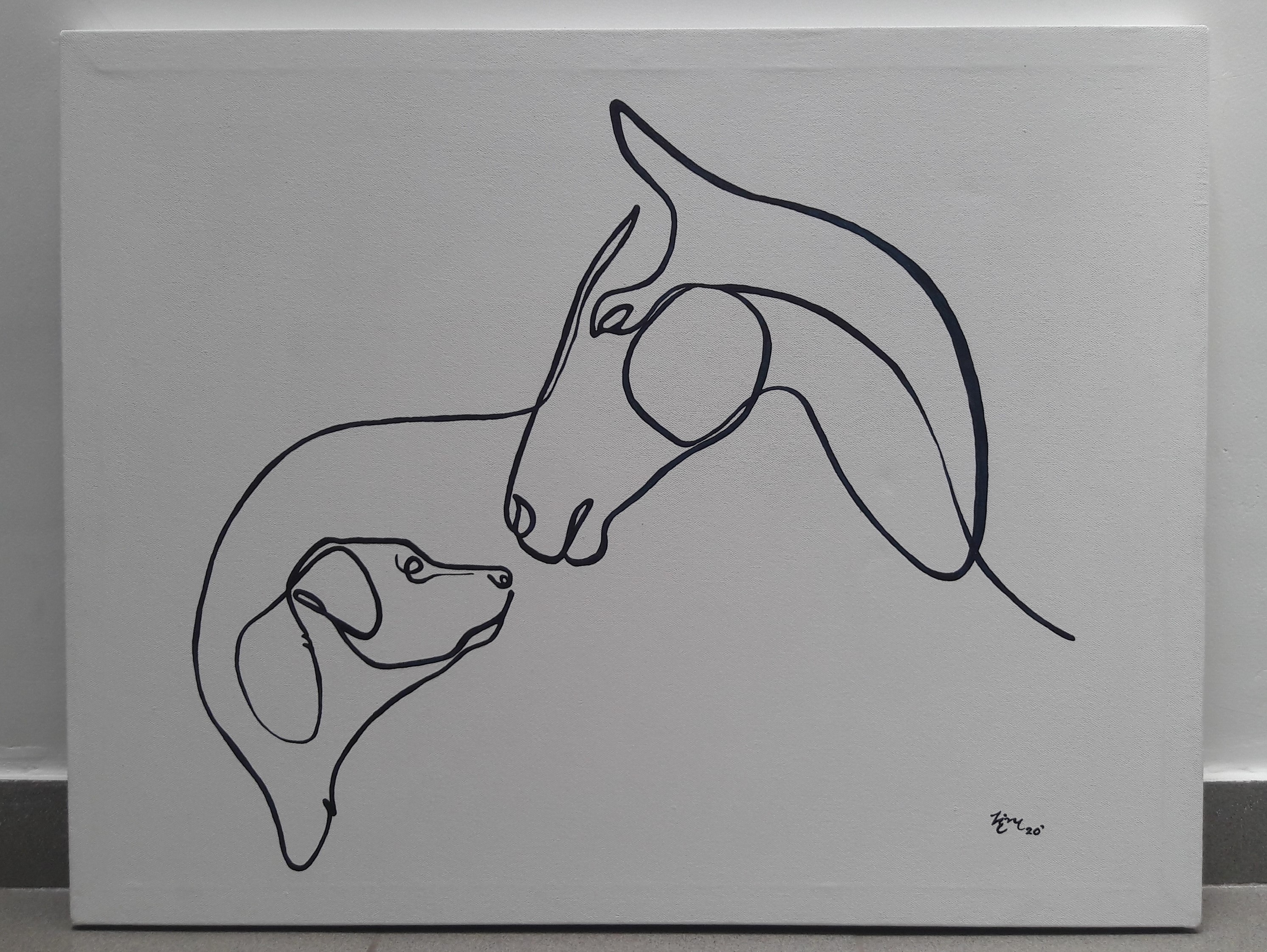 Horse and Dog by Hirudi Sankalpana