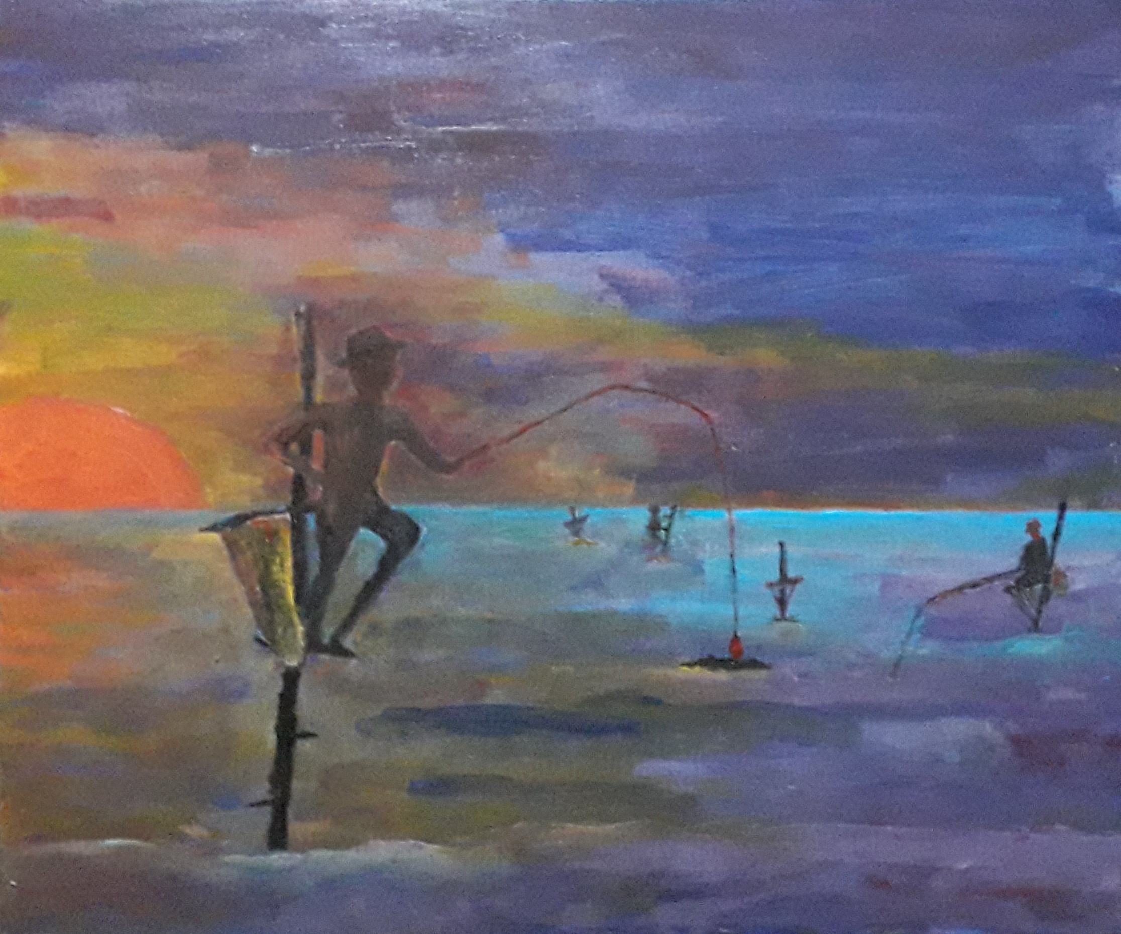 Stilt fishing by Simpson David