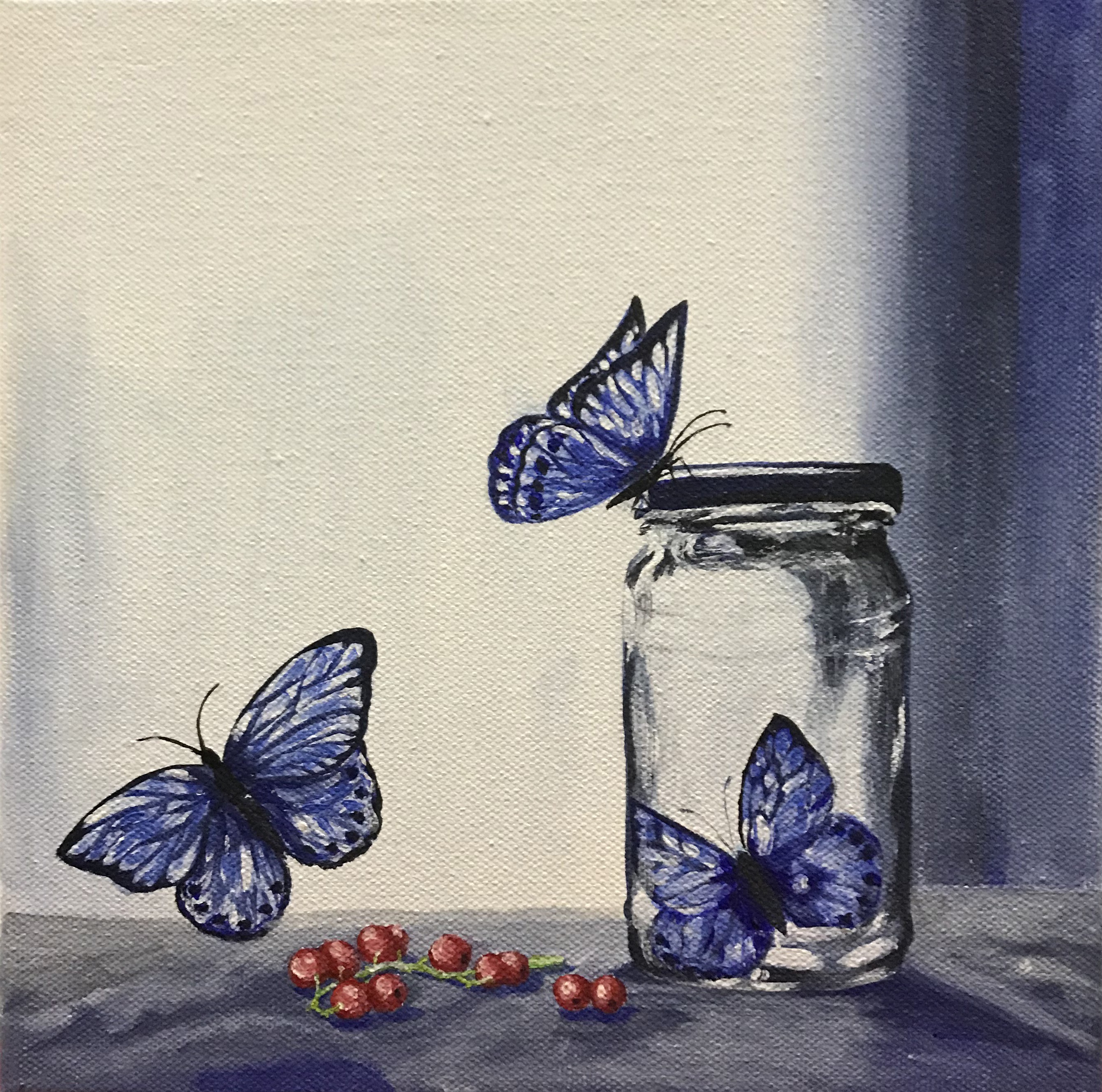 Blue Butterflies by Premila Perera