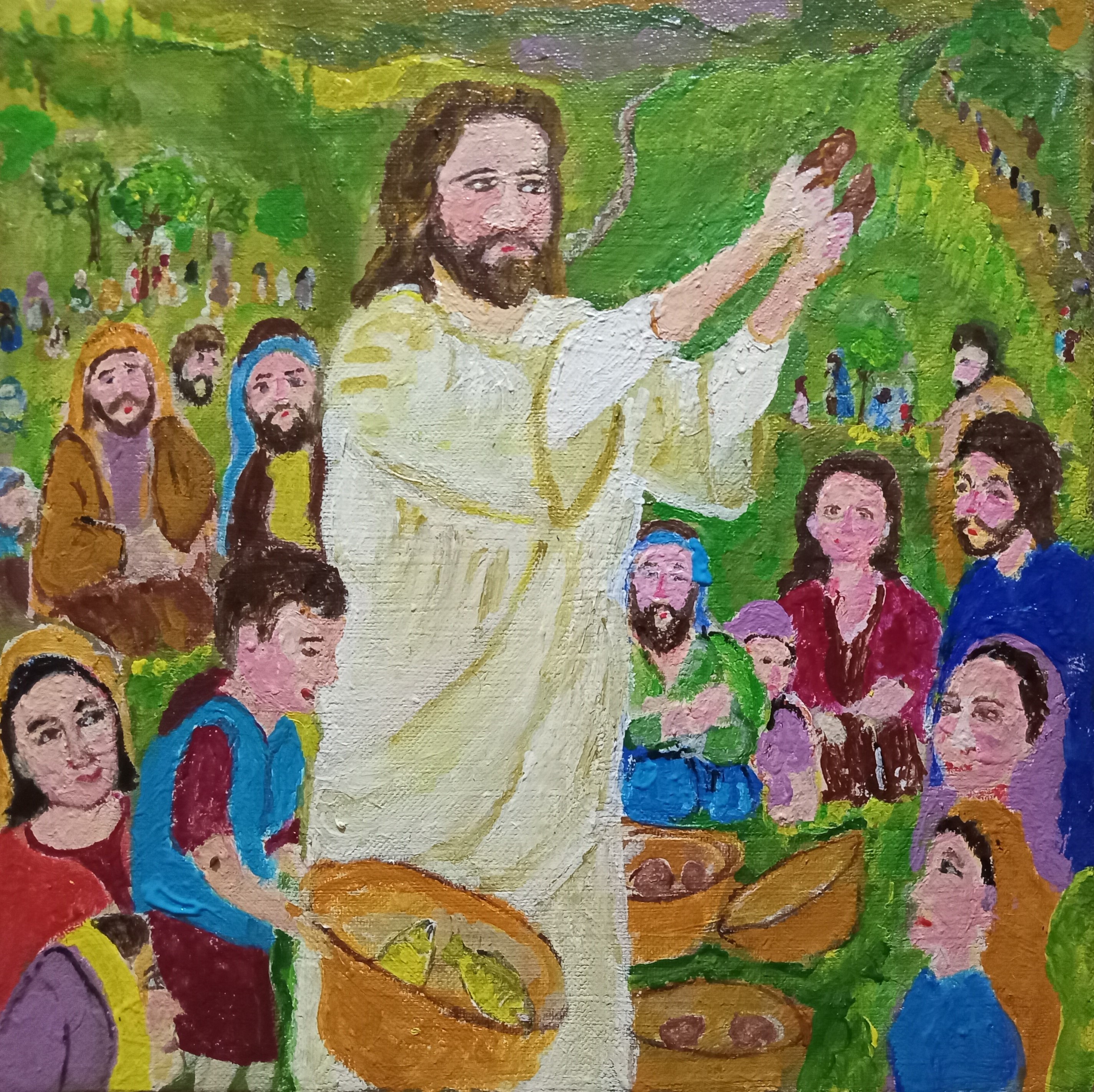 5 loaves and 2 fish and JESUS by Simpson David