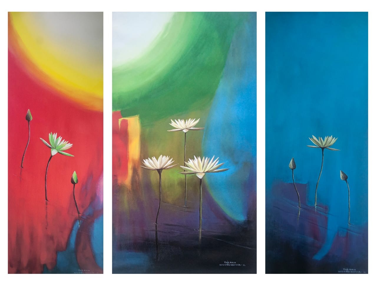 Lotus Flower Set by Thilanka Weerawardana