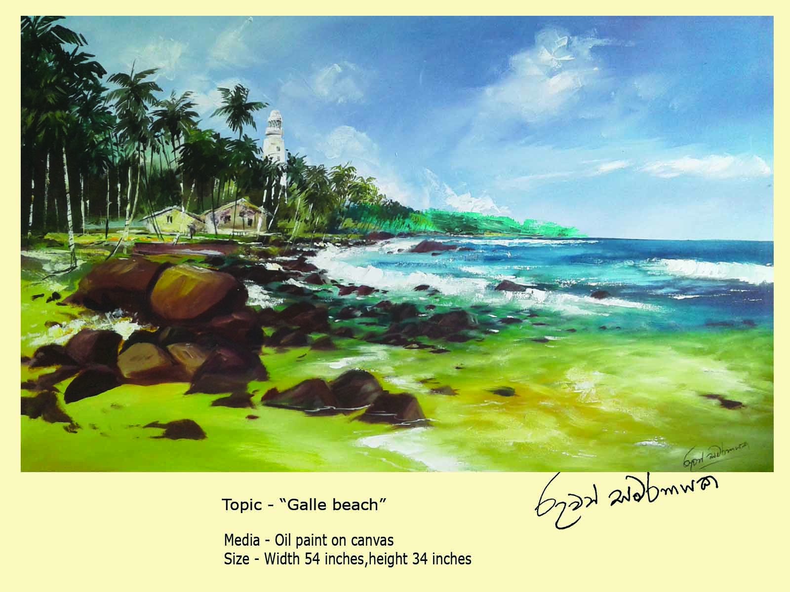 Galle beach acrylic paint by Ruwan Chaminda Samaranayake