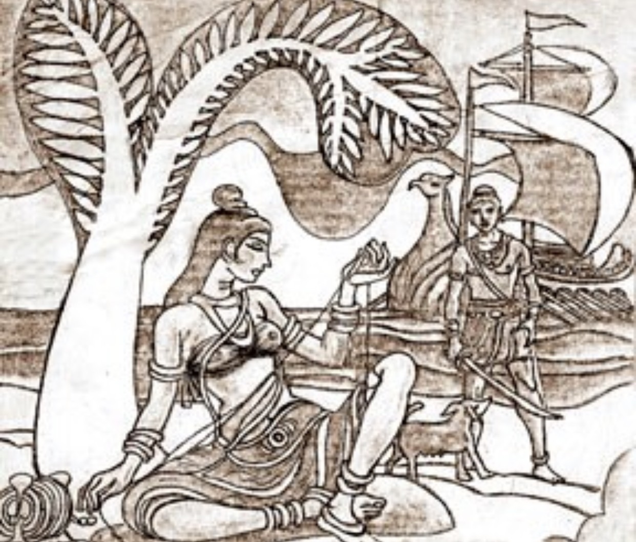 Vijaya and Kuweni by Gamini Meegalla