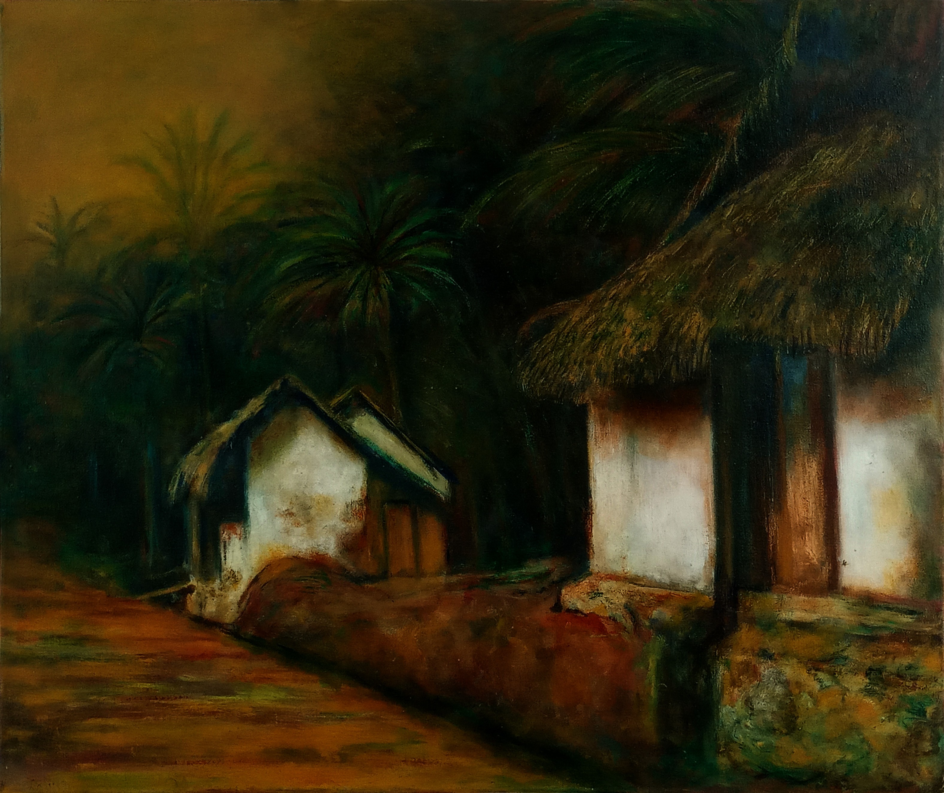 Village Scene by Ravindranath Jayasekera