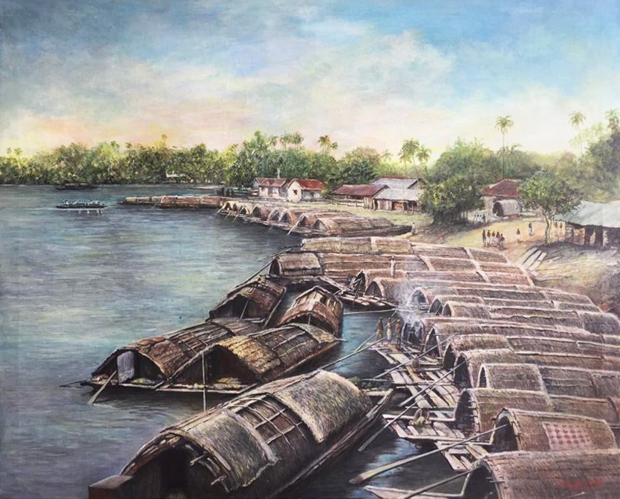 River boats old Ceylon by RUWAN MAHINDAPALA