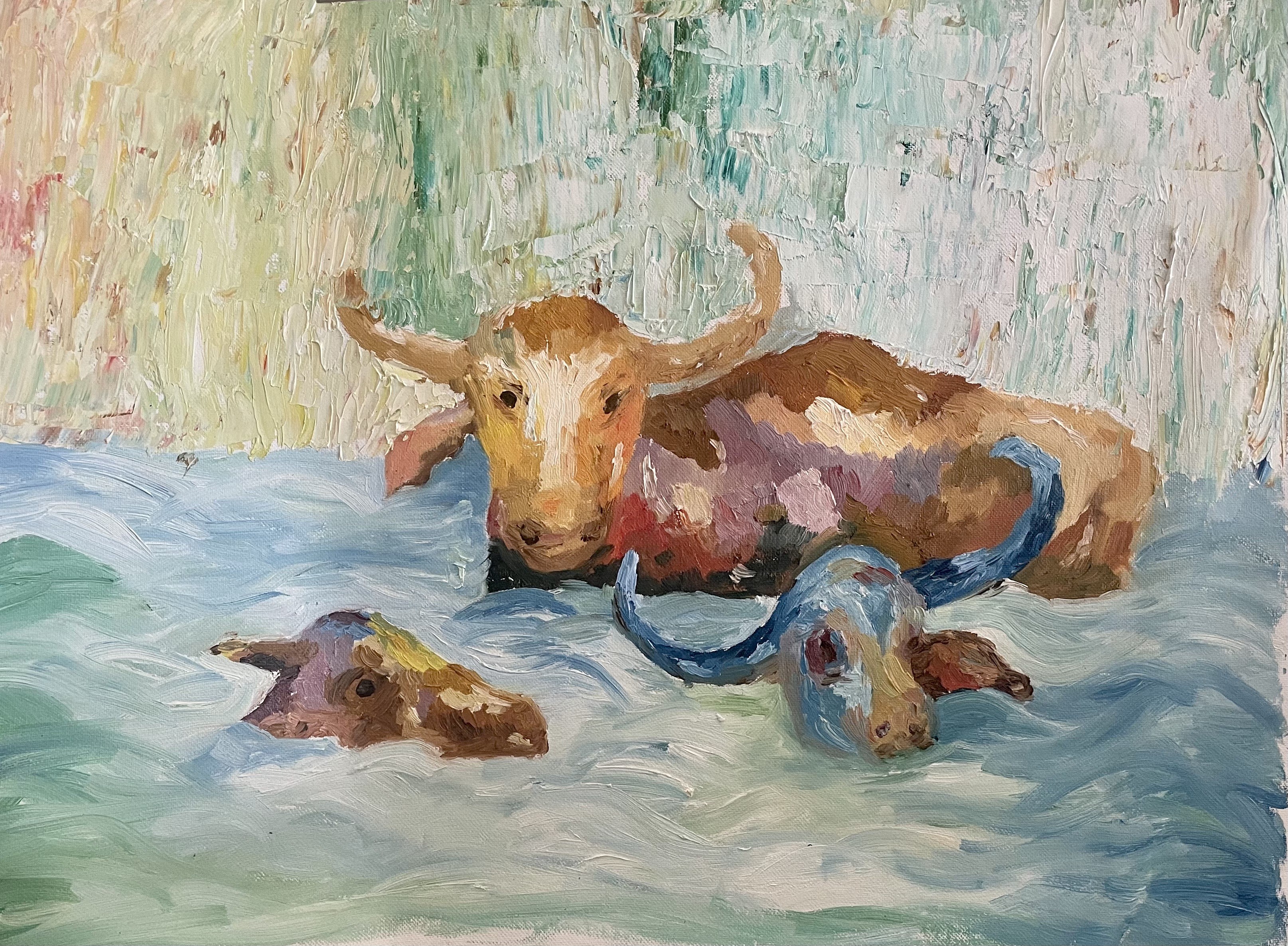Bathing Buffalo by Ruwanthi Gunawardana