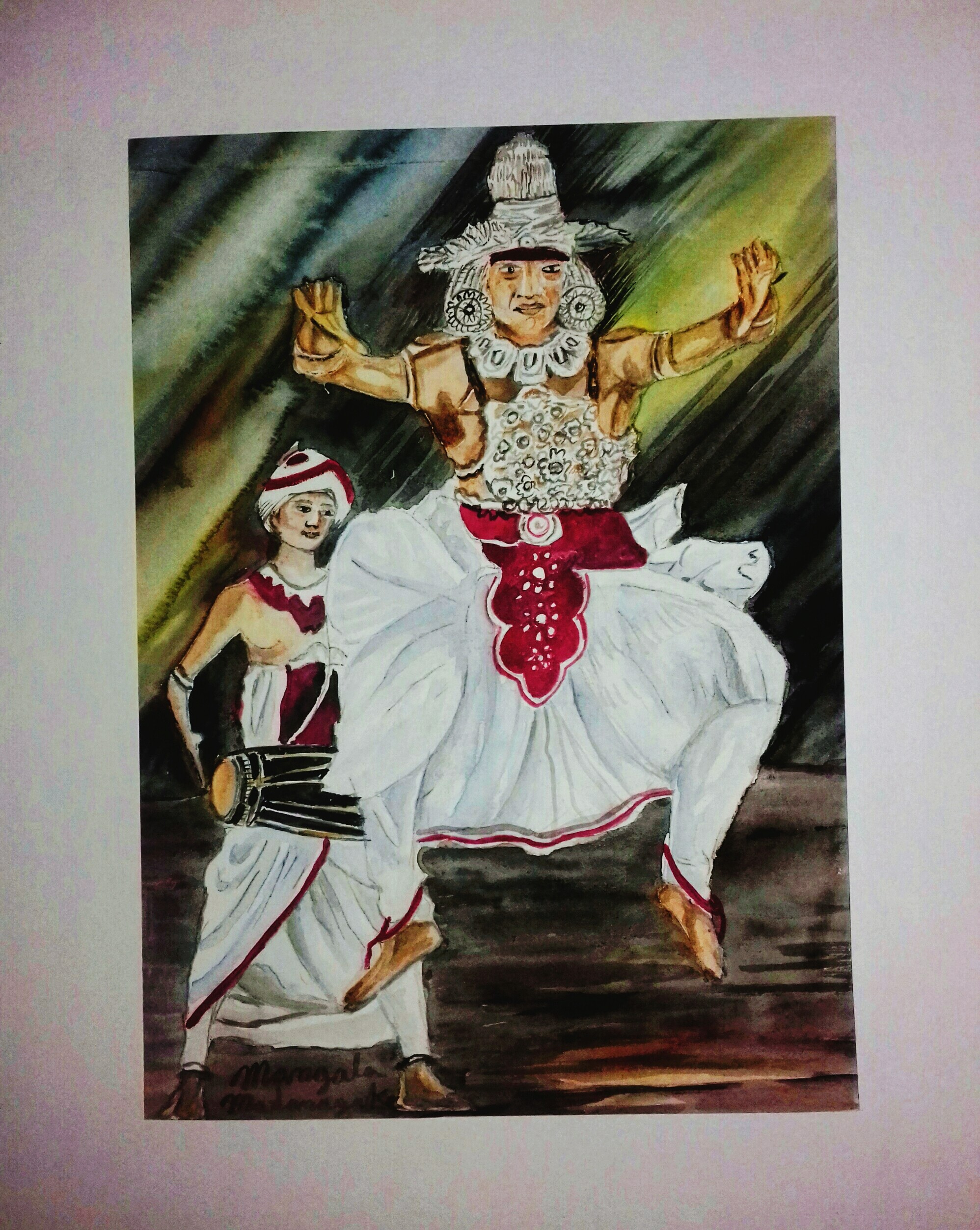 Dancer and drummer by Mangala Madanayake