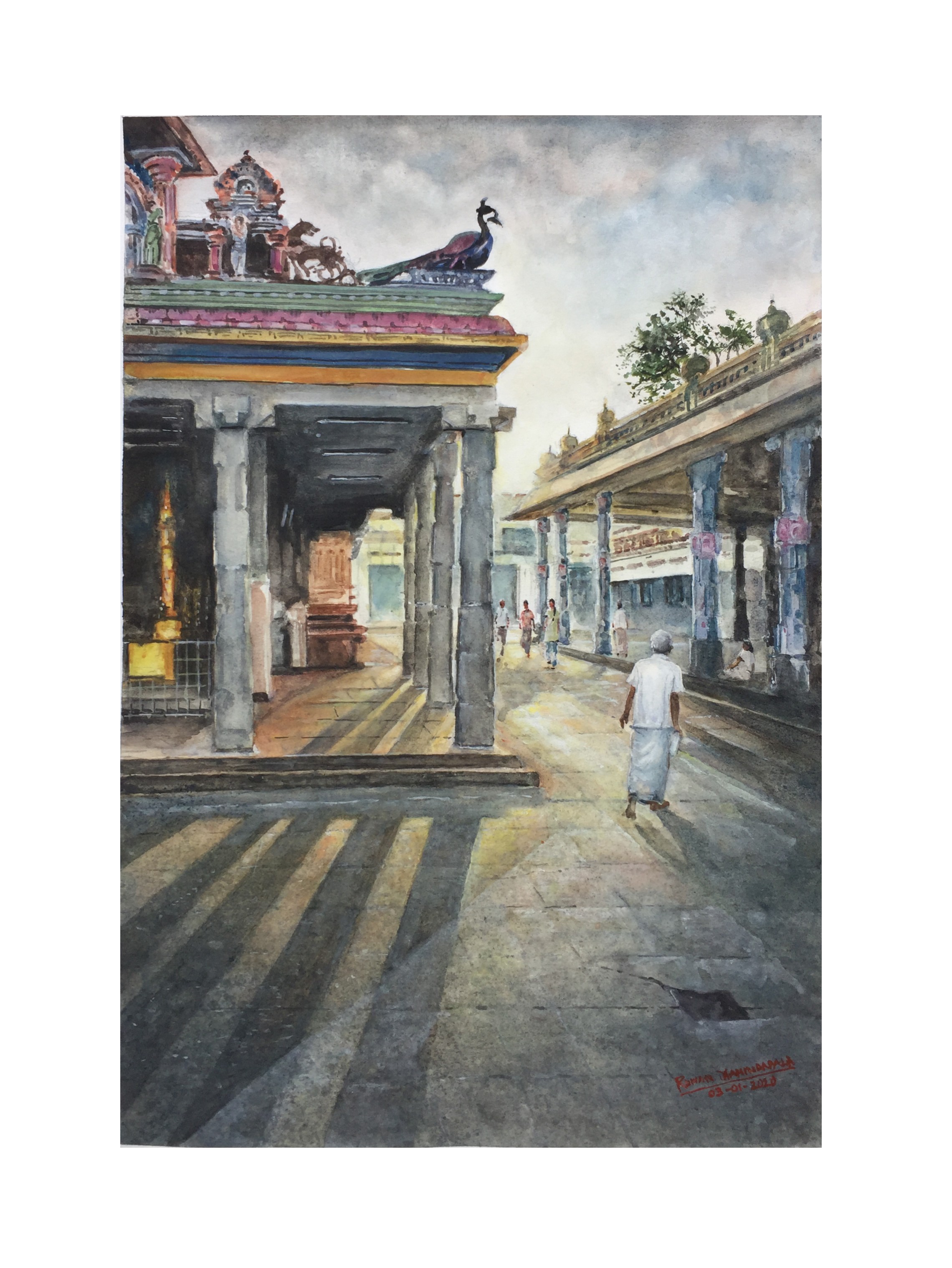 Hindu Temple in Colombo by RUWAN MAHINDAPALA