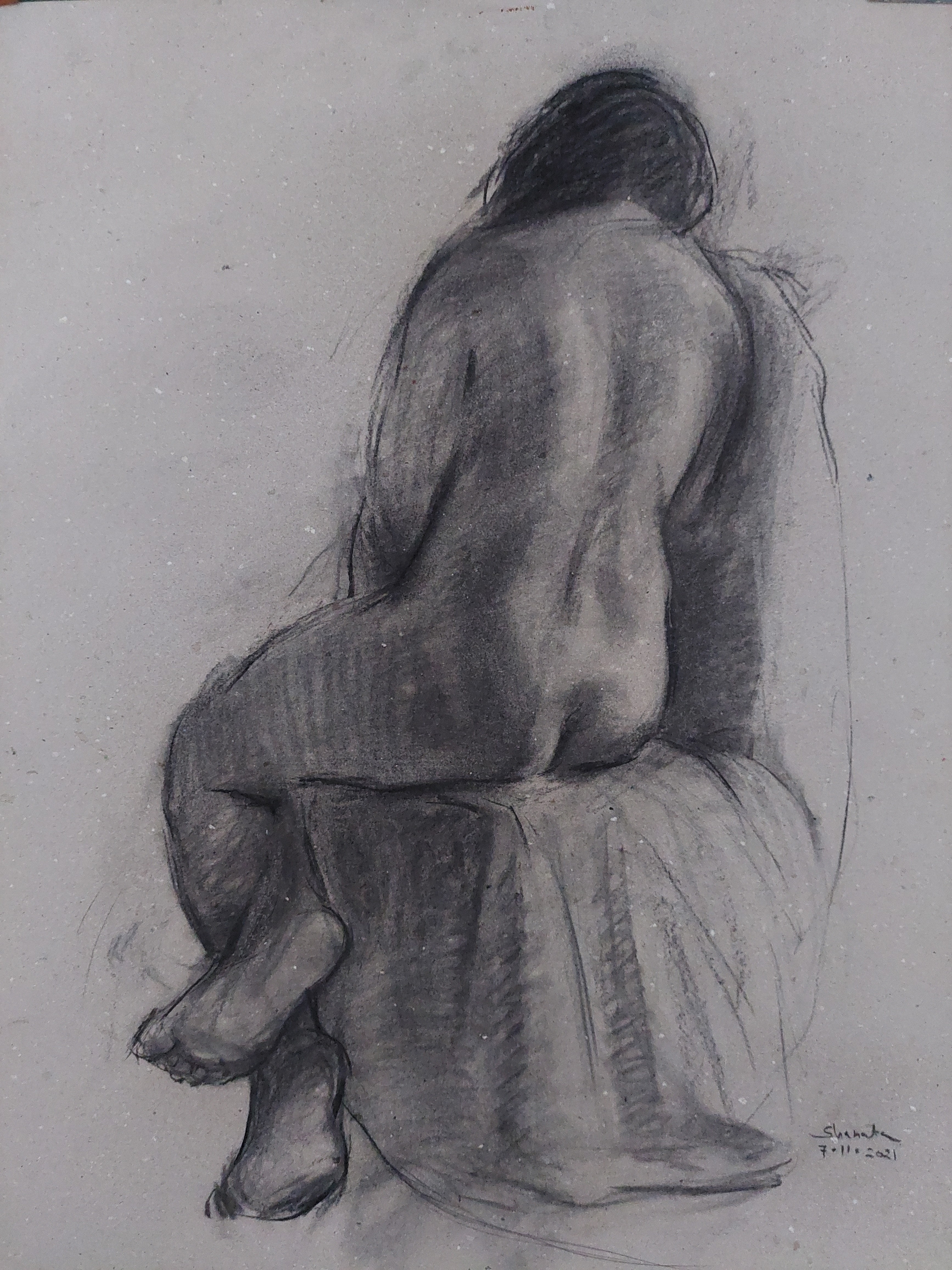Seated Nude by Shanaka Kulathunga