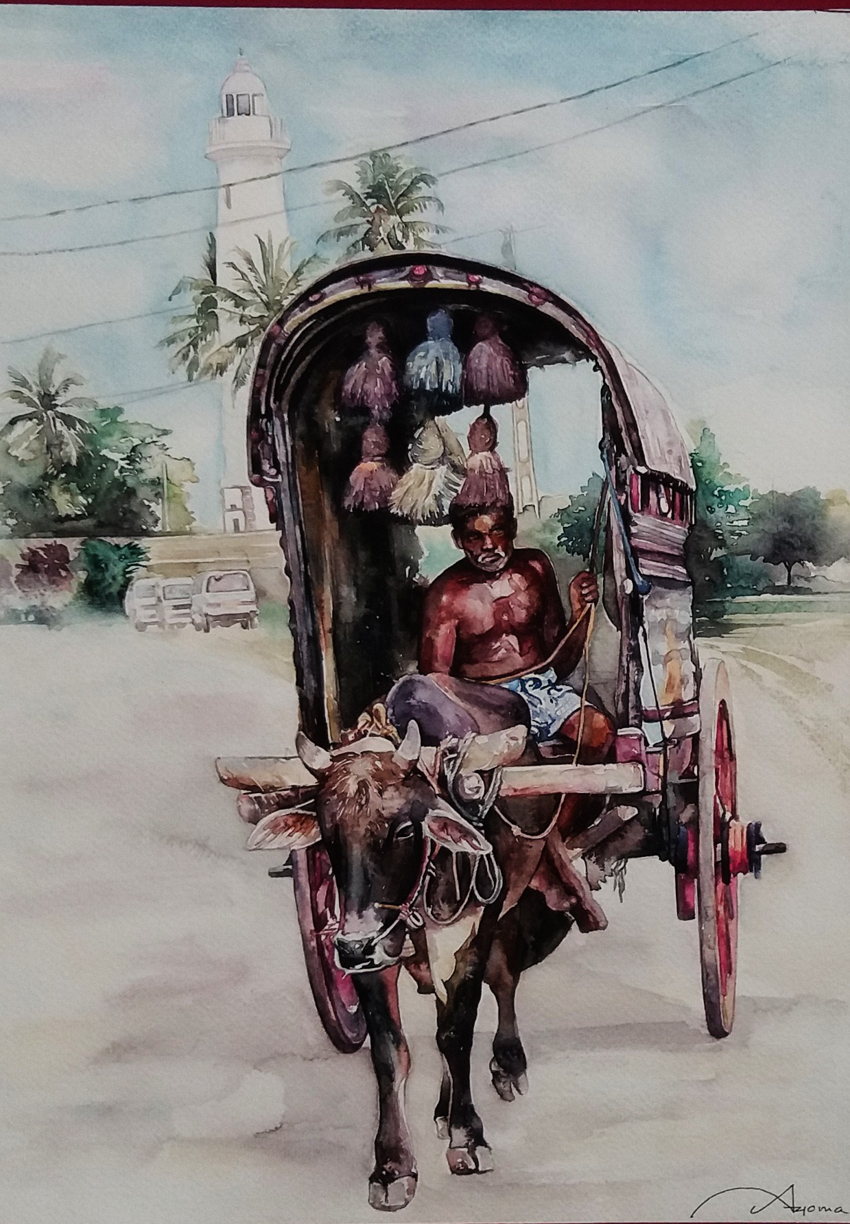 bullock cart by Ayoma Wijerathne