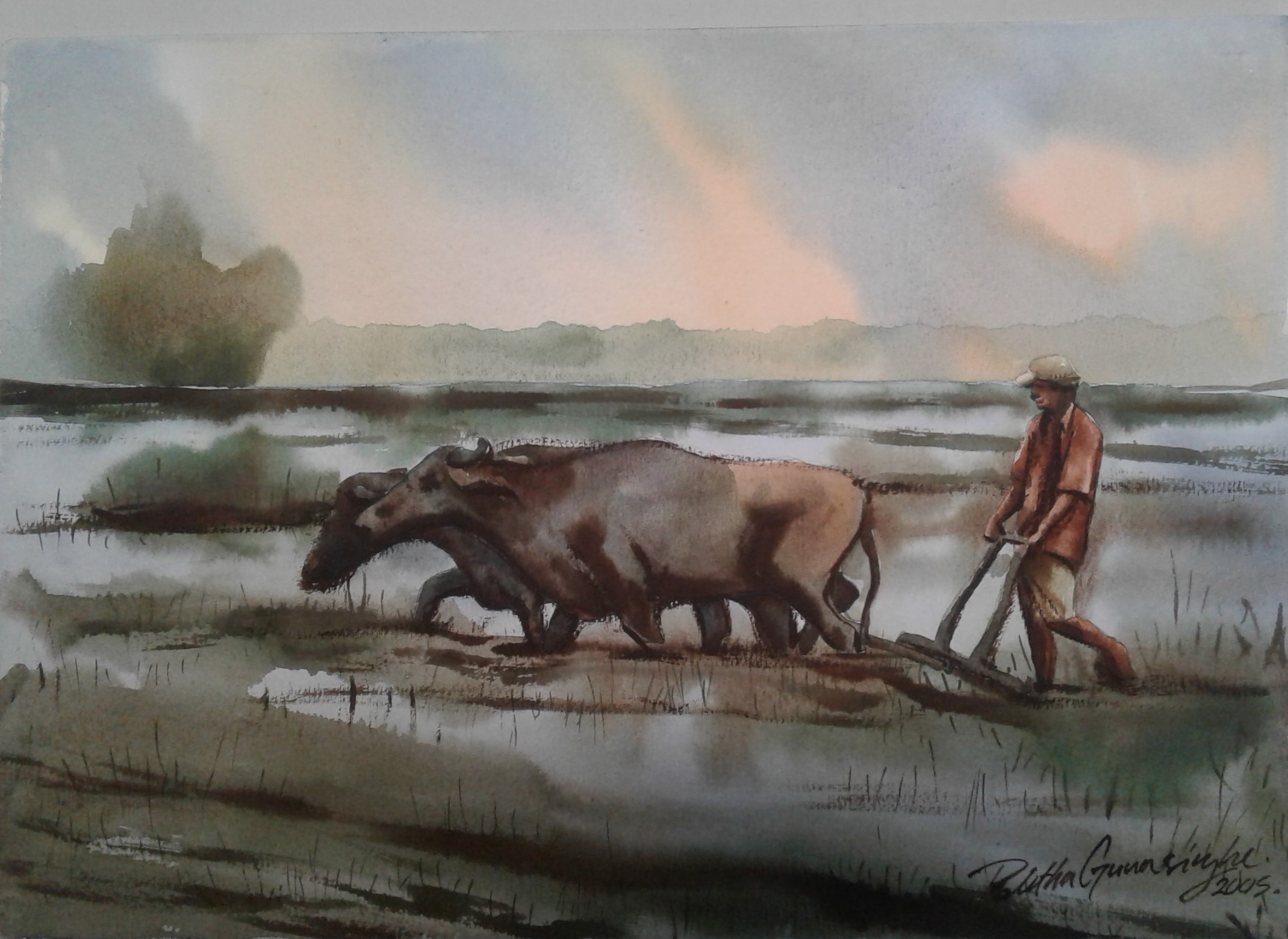 Ploughing by Palitha Gunasinghe