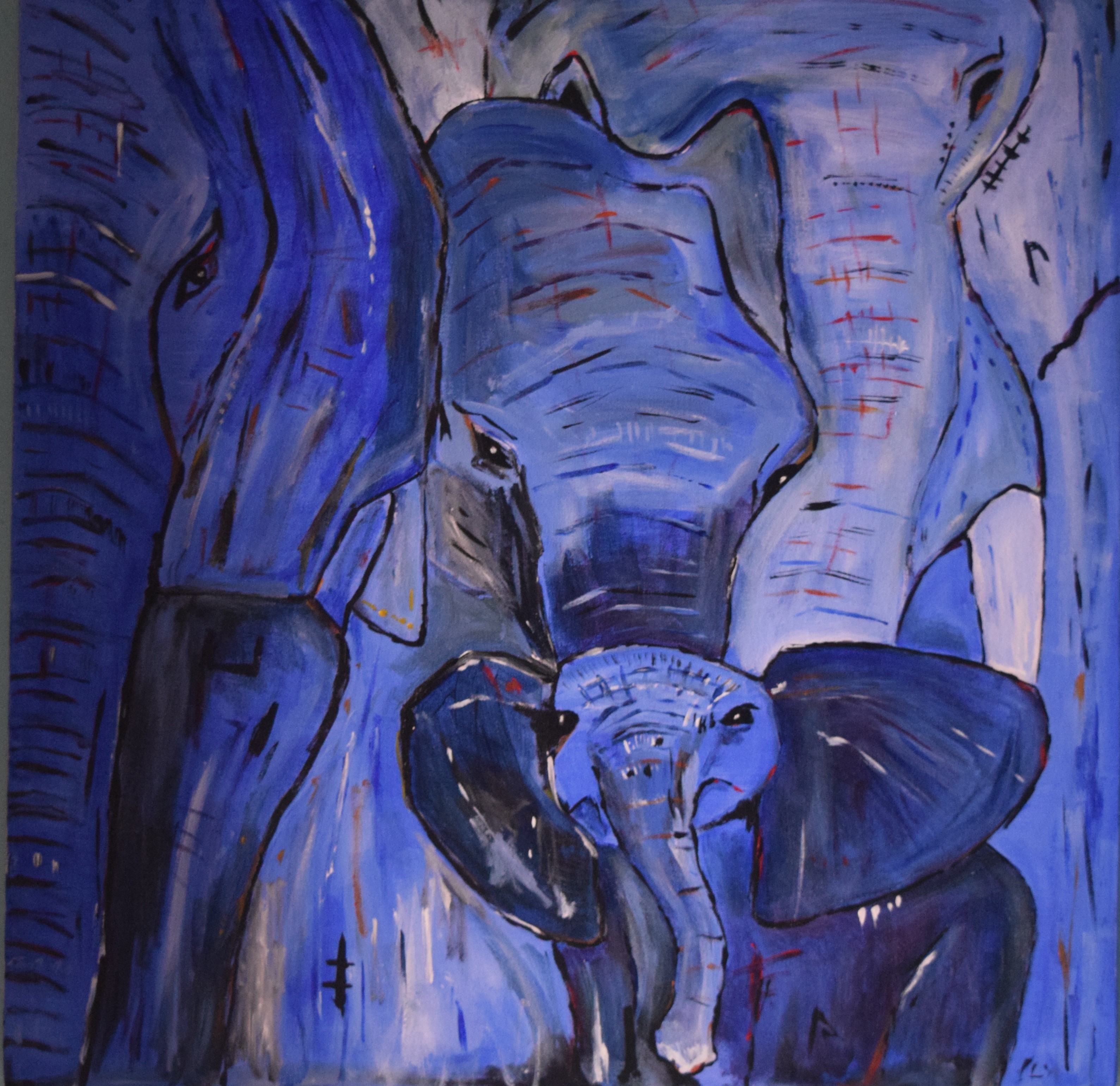ELEPHANT FAMILY ART by Gayan Hemarathne