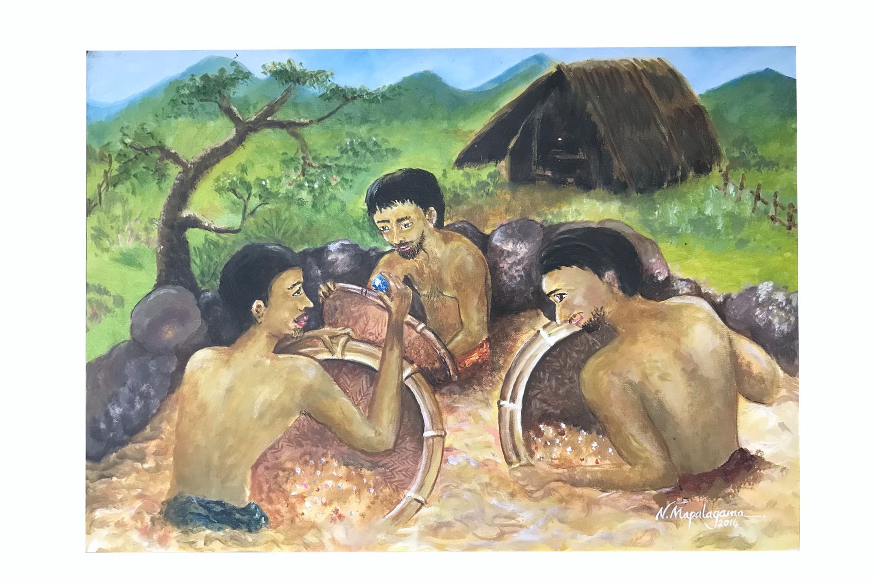 Gem-mining Men in SL by H Mapalagama