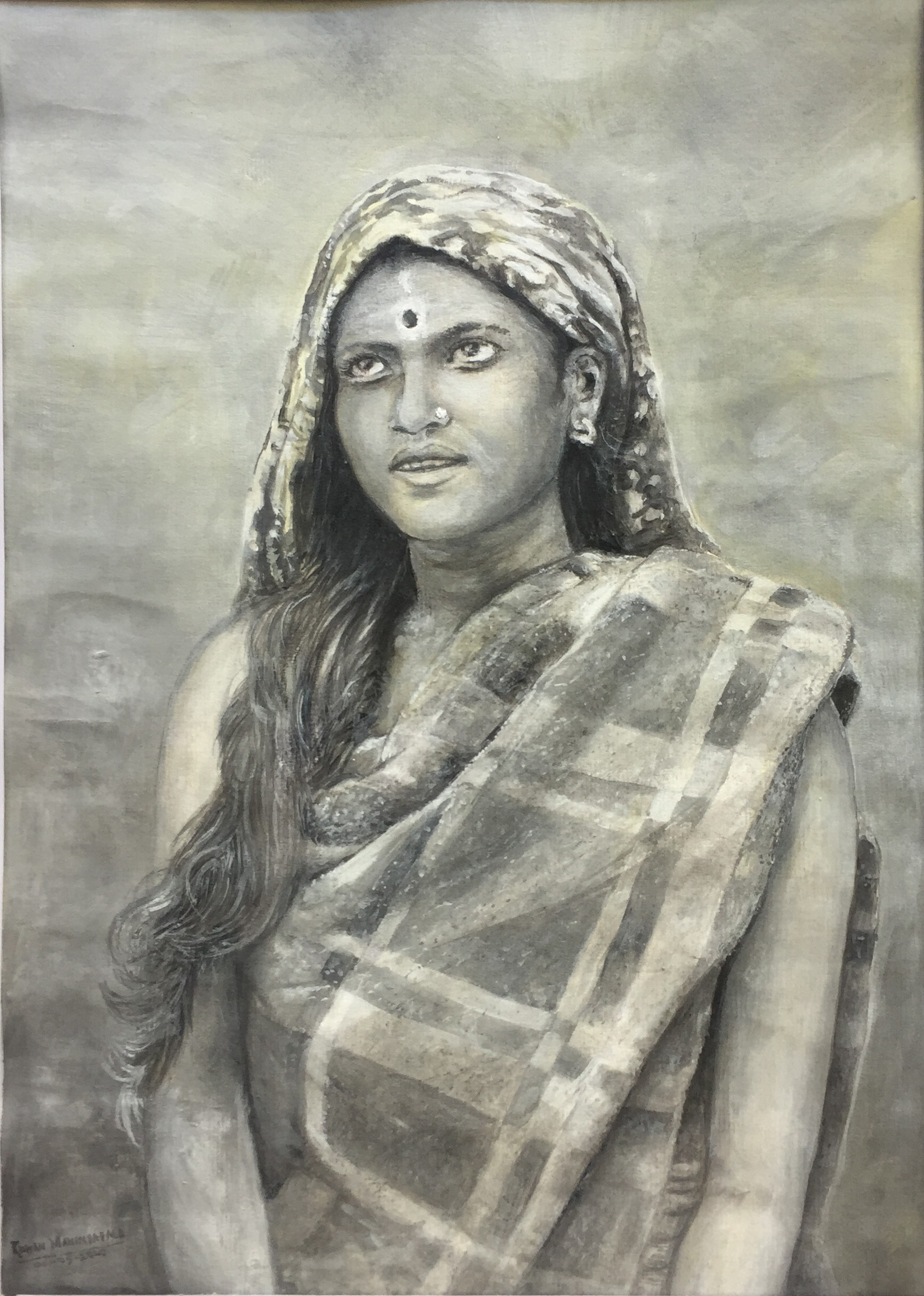 Ceylon Young Tamil Woman by RUWAN MAHINDAPALA