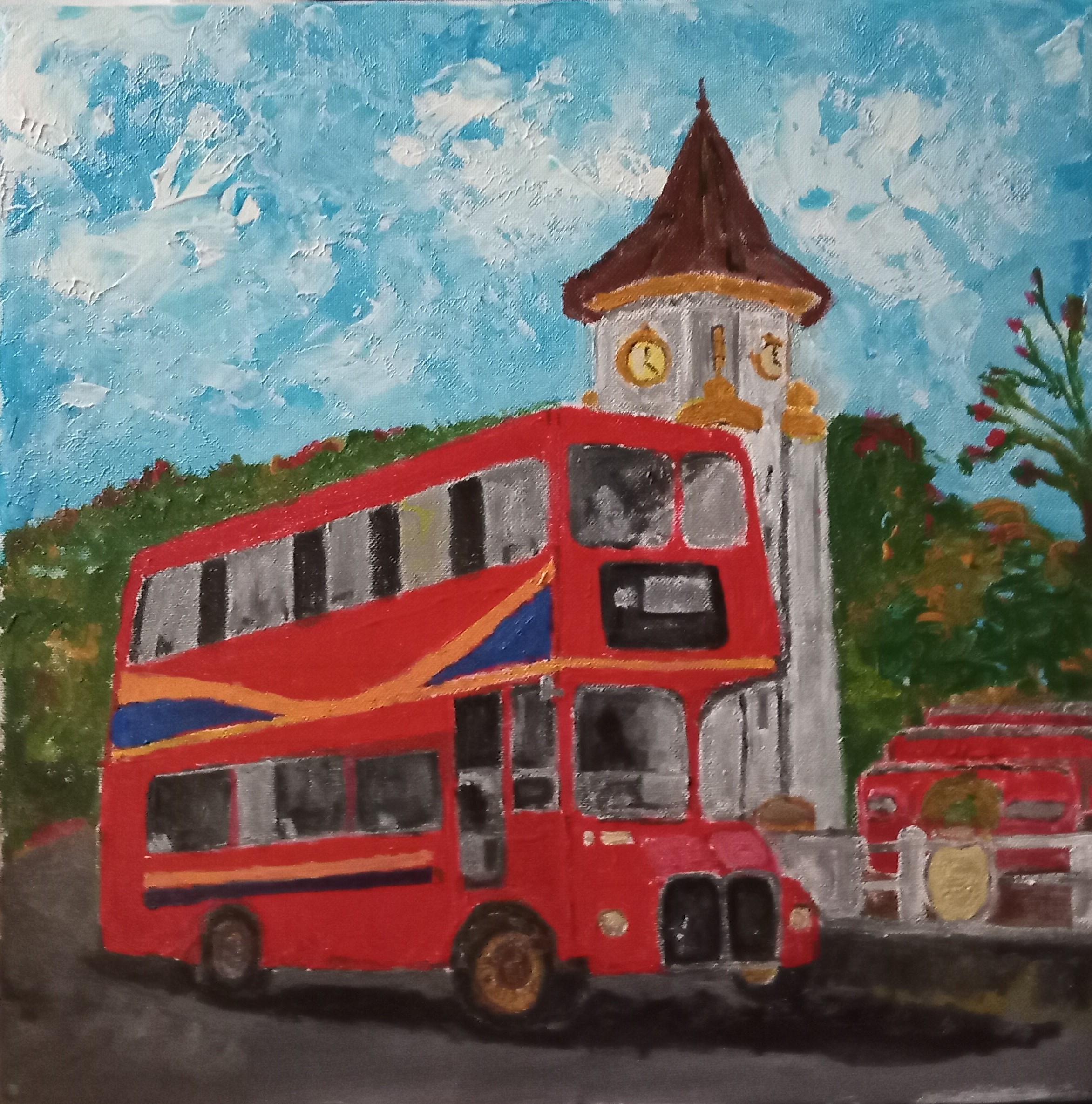 Double Decker Bus - Kandy Clock by Simpson David