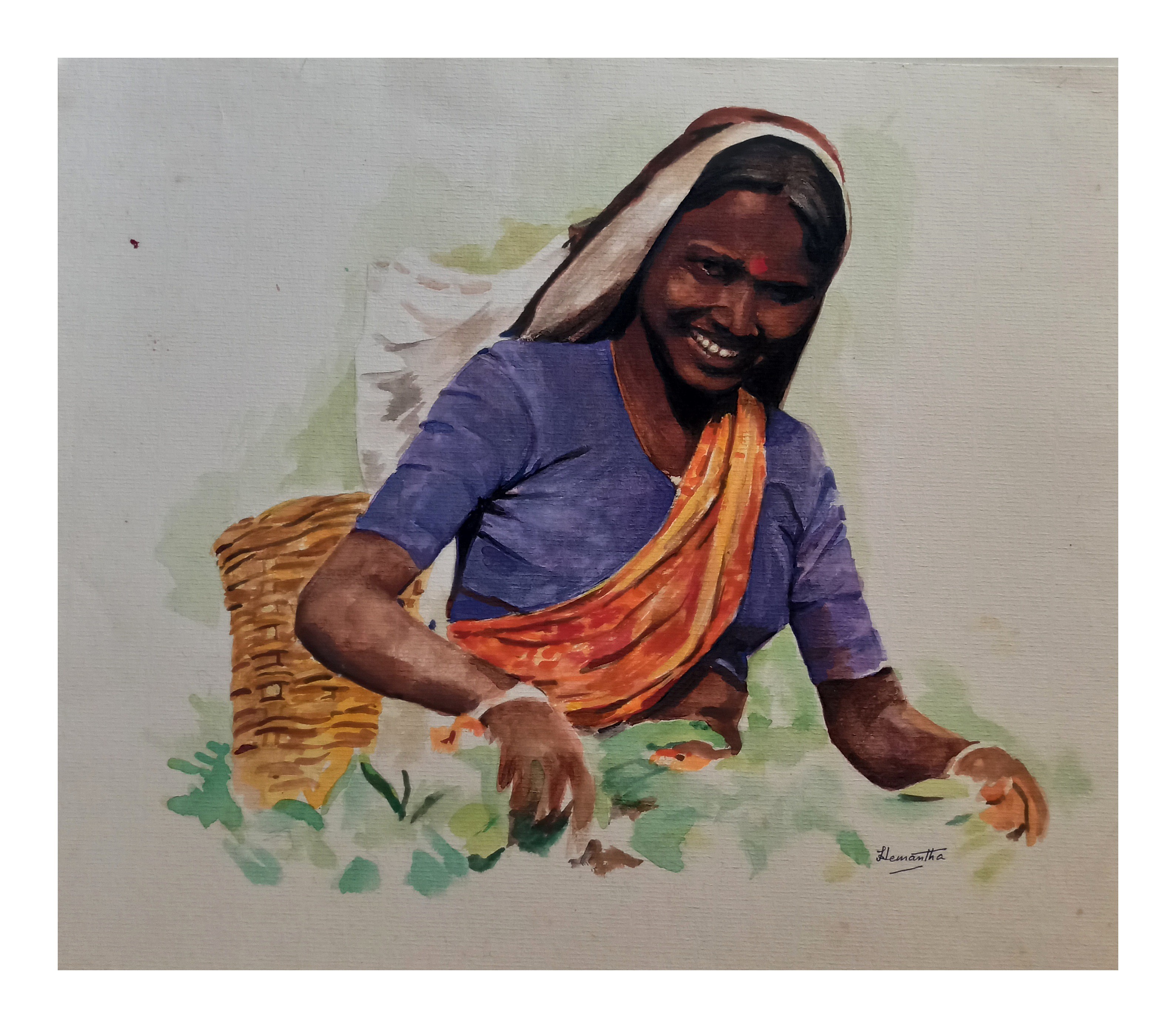Tea Plucking Lady by Hemantha Warakapitiya