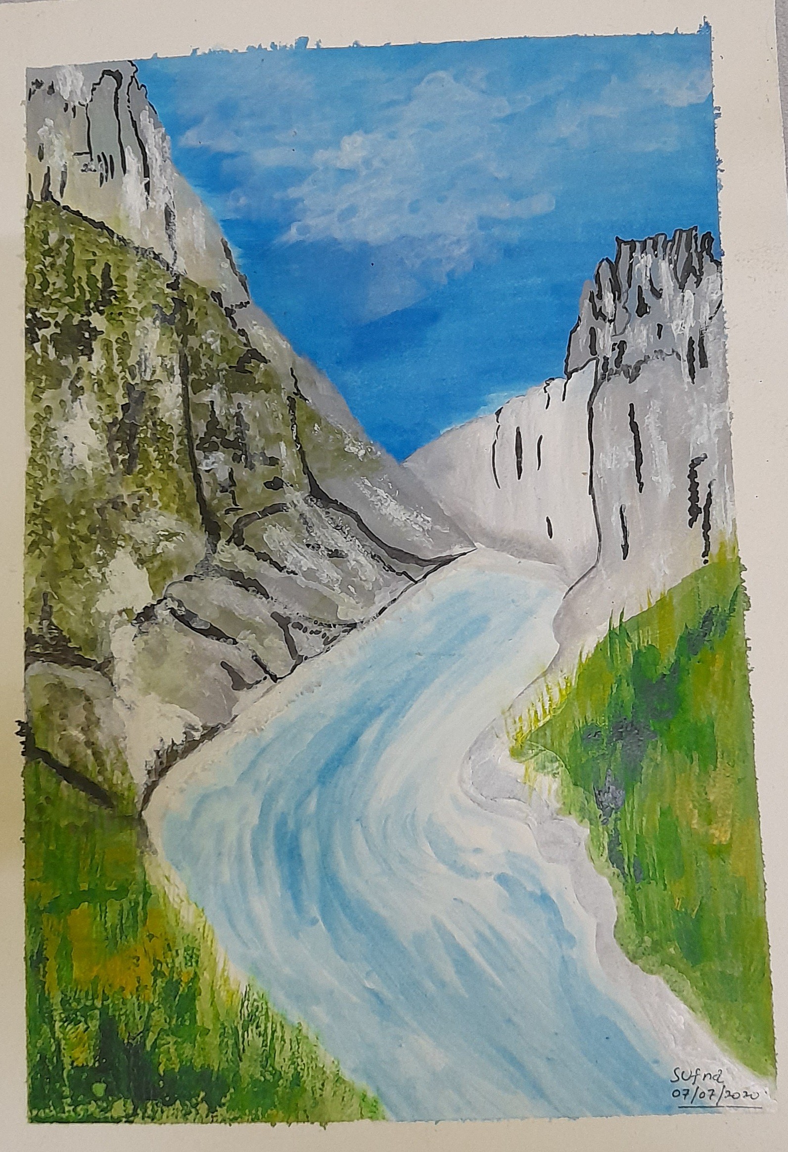 Hillside Stream by Sufna Noor