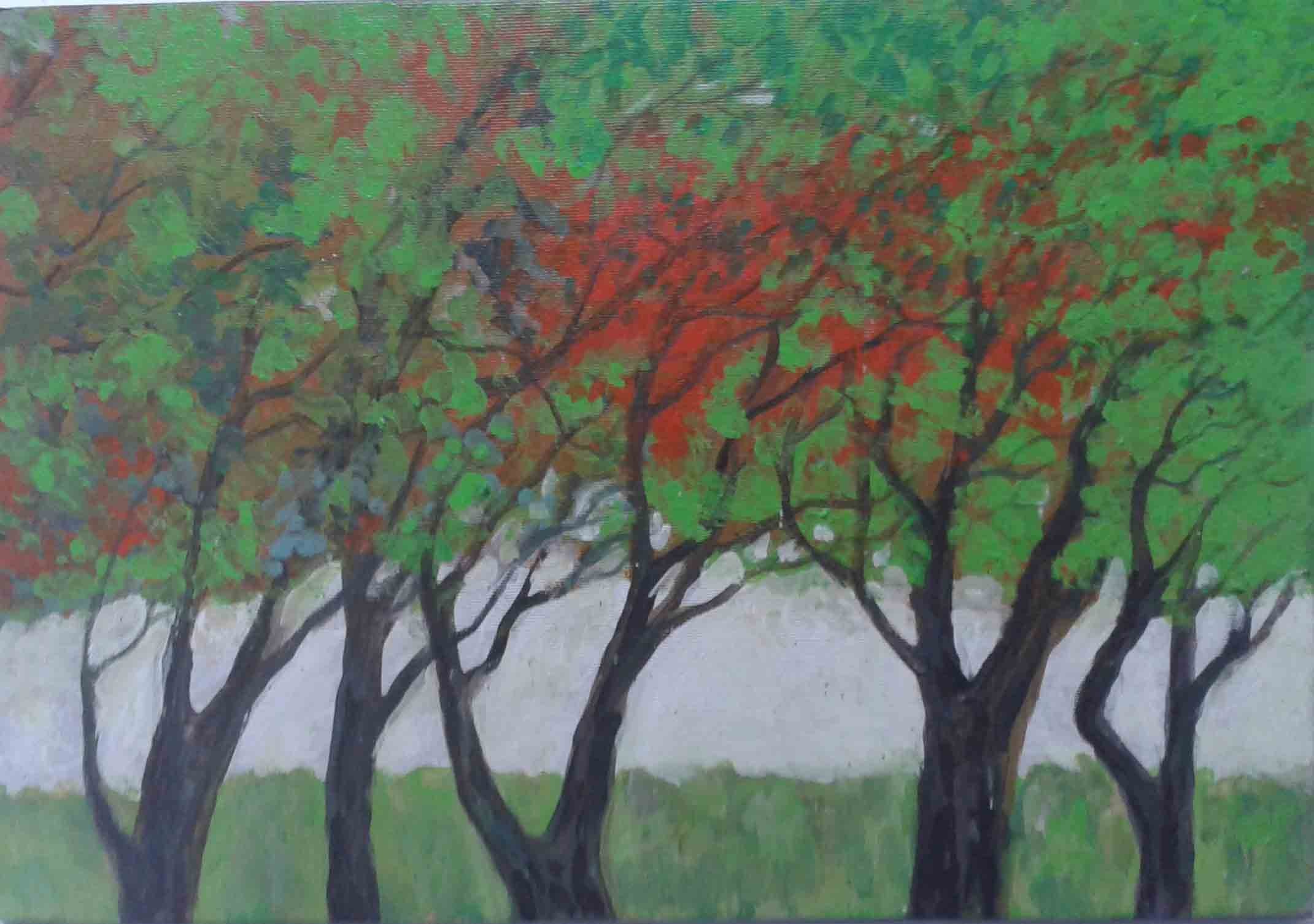 Red trees by Wasantha Namaskara