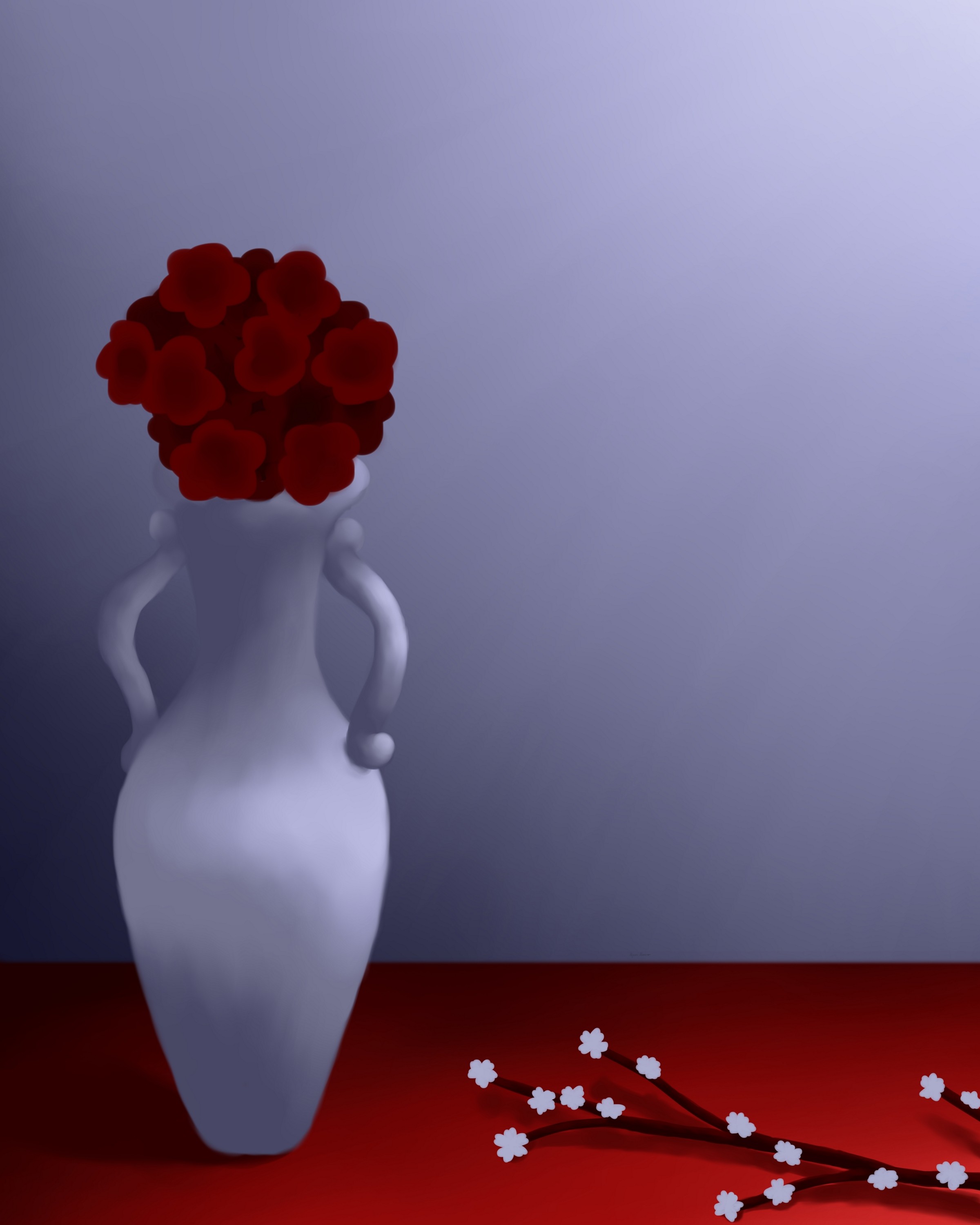Red and white vase by Nipuni Perera