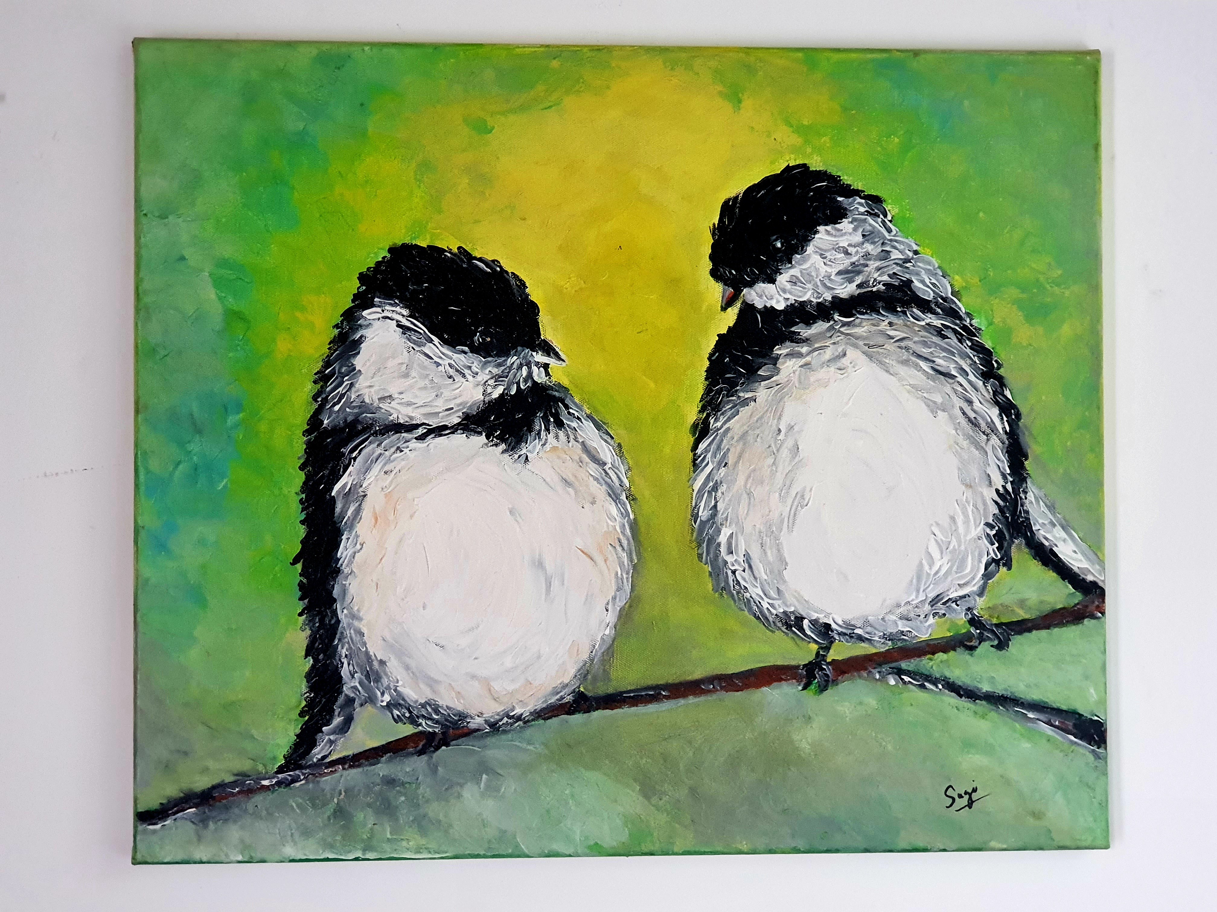 Chickadee couple by Suganya J