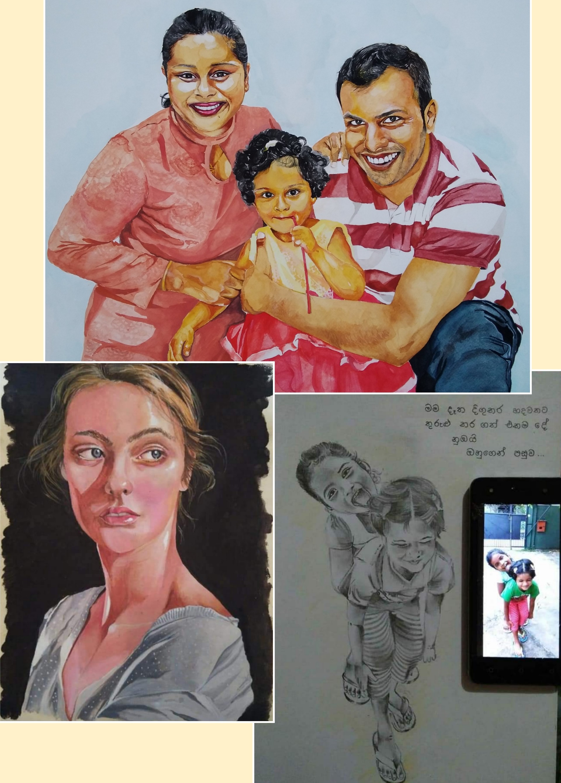 Portrait Painting by Vindya Harshani