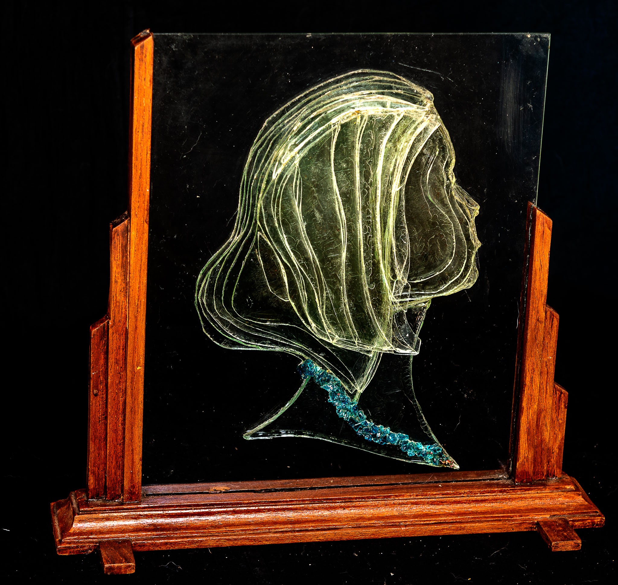 Laminated Glass Art - Woman by Yaswant Amaratunga