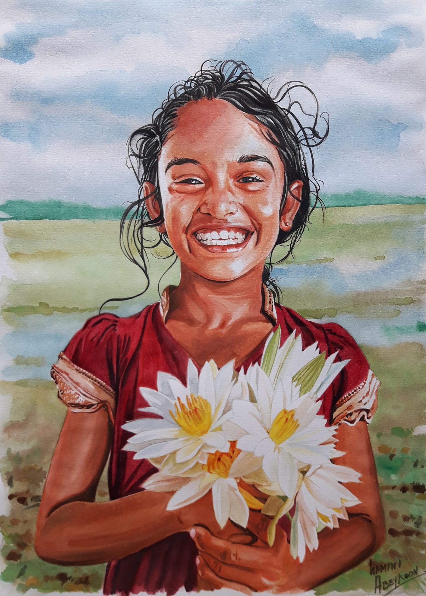 Flower girl by Gamini Abeykoon