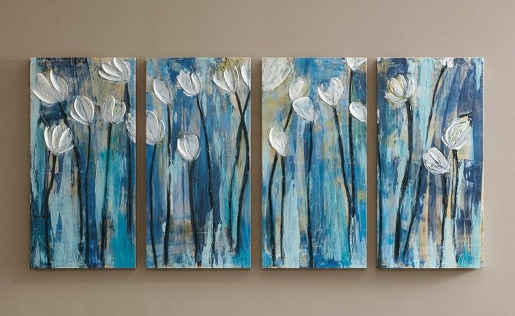 White tulips in blue forest by Dulunika Angelique